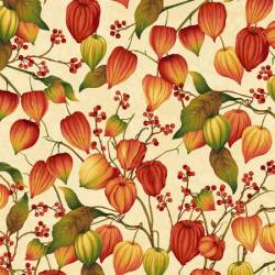 Patchworkstoff *Autumn Album* Herbst Lampionblumen orange gelb creme grün HG2023-44