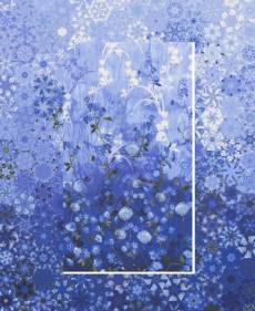 Baumwollstoff Patchworkstoff *Azure* Panel 60 x 110 cm Blüten blau lila weiß TT CAzure