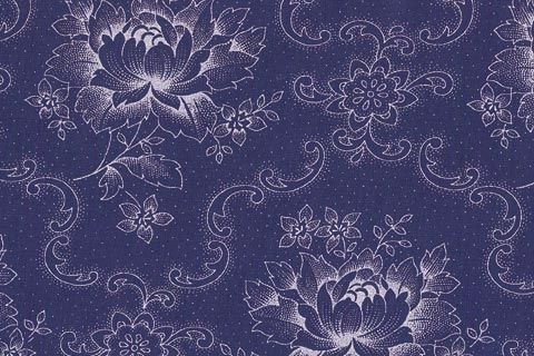 Patchworkstoff Westfalen `Froh erwache` blau Blumen 150cm